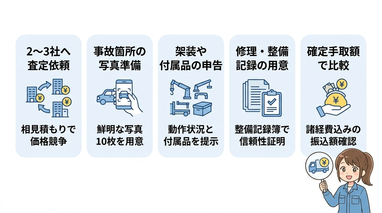 事故車トラックを高く売るための方法