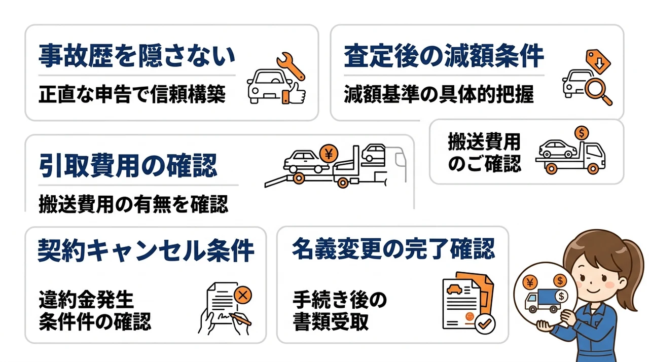 事故車トラックを売る前の注意点