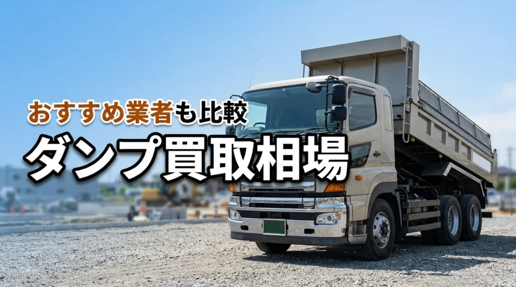 ダンプの買取相場はいくら？おすすめ業者と高く売るコツを解説