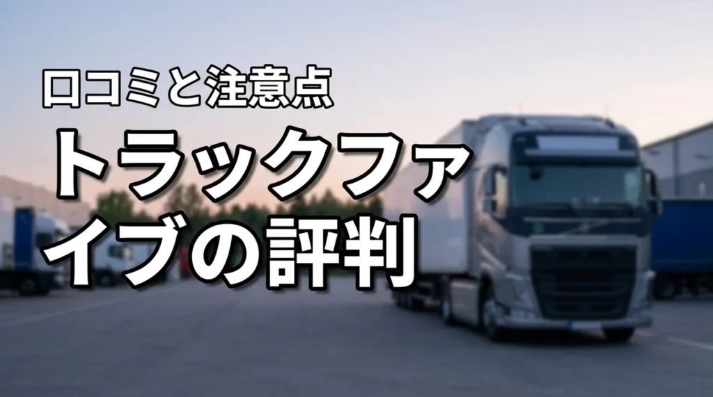 トラックファイブの口コミ・評判は？トラック買取の特徴と注意点を解説